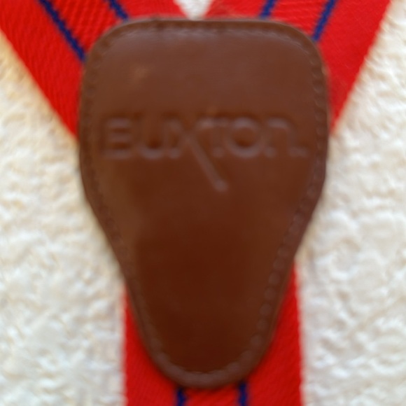 Vintage | Buxton Suspenders | Red | Leather | Gold Tone Hardware | New Condition - Picture 5 of 9